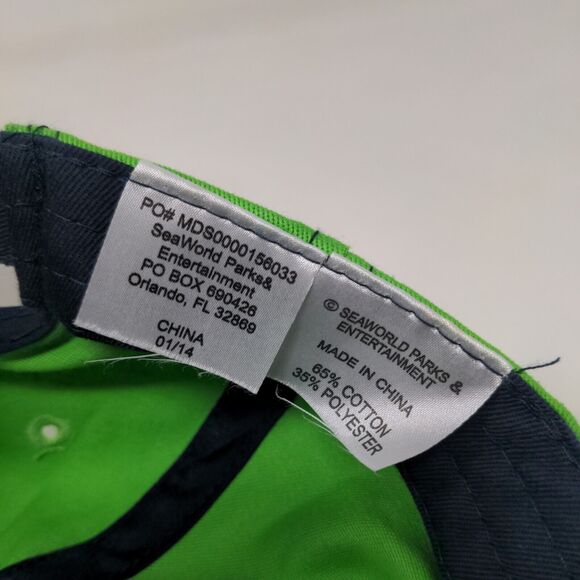 Sesame Place Boy's Strapback Hat Green Seaword 2014 Cotton Poly Blend - Picture 8 of 8